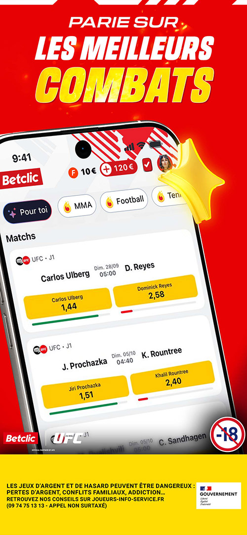 Parie sur les meilleurs combats avec Betclic