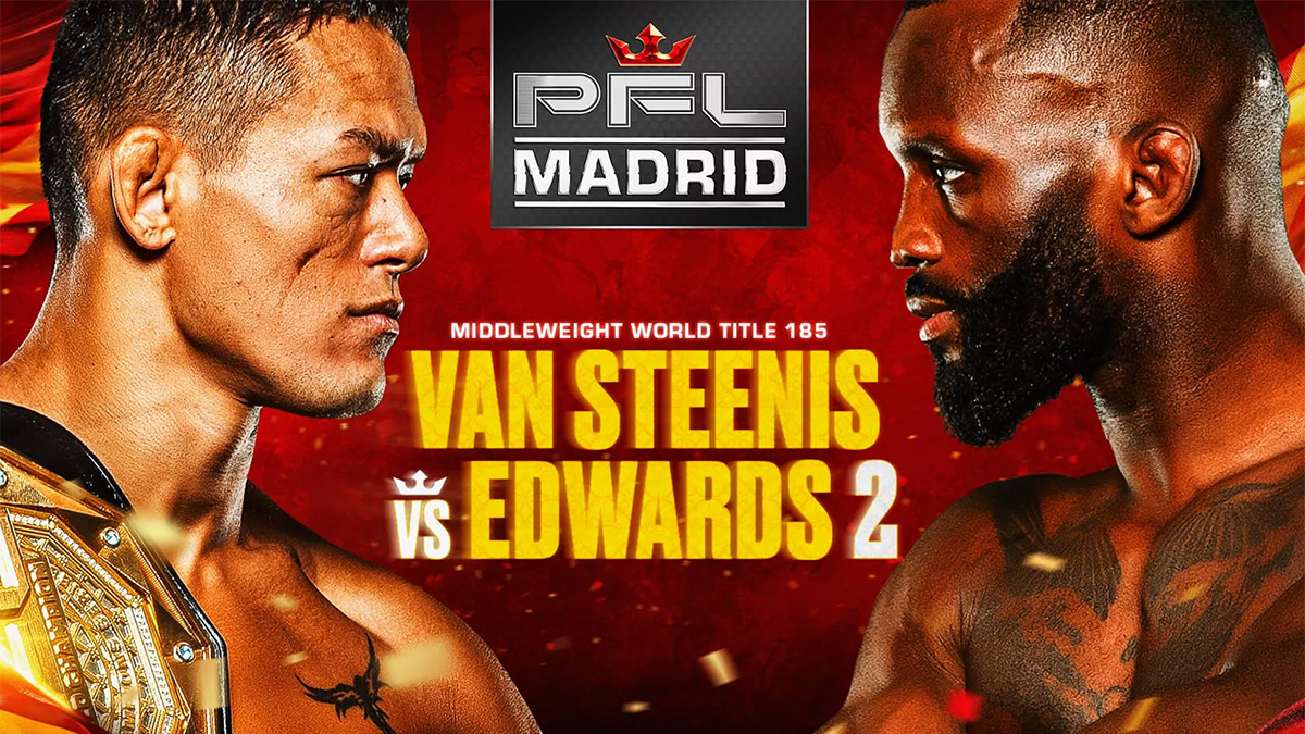 PFL Madrid : la carte officielle dévoilée pour le 20 mars, Van Steenis vs Edwards en tête d’affiche